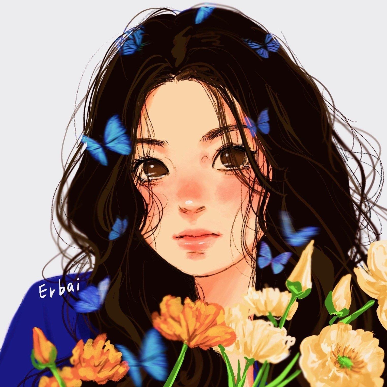 最新手绘插画女生头像图片 动漫手绘图片女生唯美
