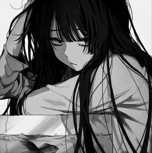 黑白头像女动漫 黑白女生动漫头像图片大全唯美