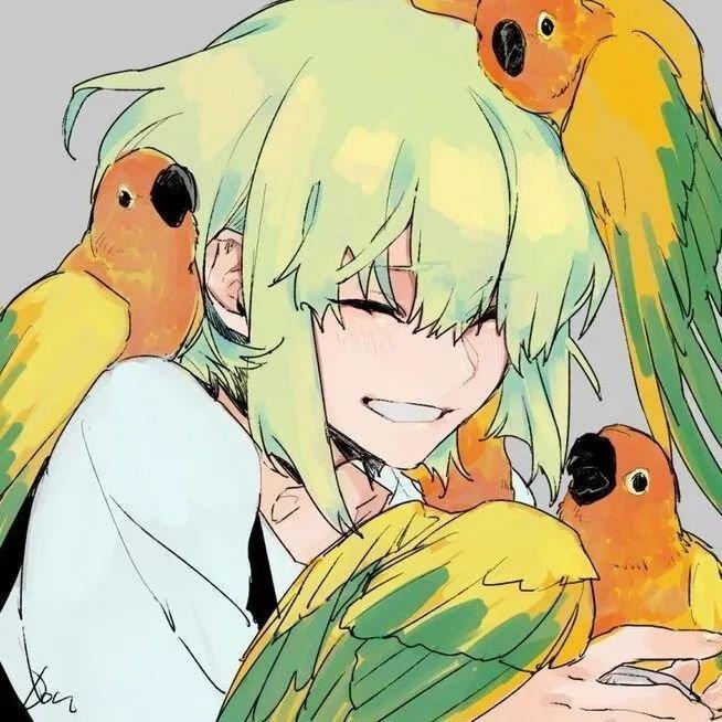 绿色系女生头像动漫图片 动漫绿色头发女孩头像大全