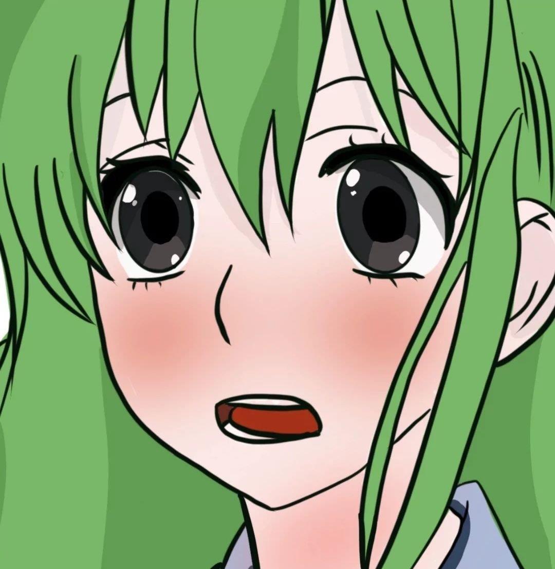 绿色系女生头像动漫图片 动漫绿色头发女孩头像大全