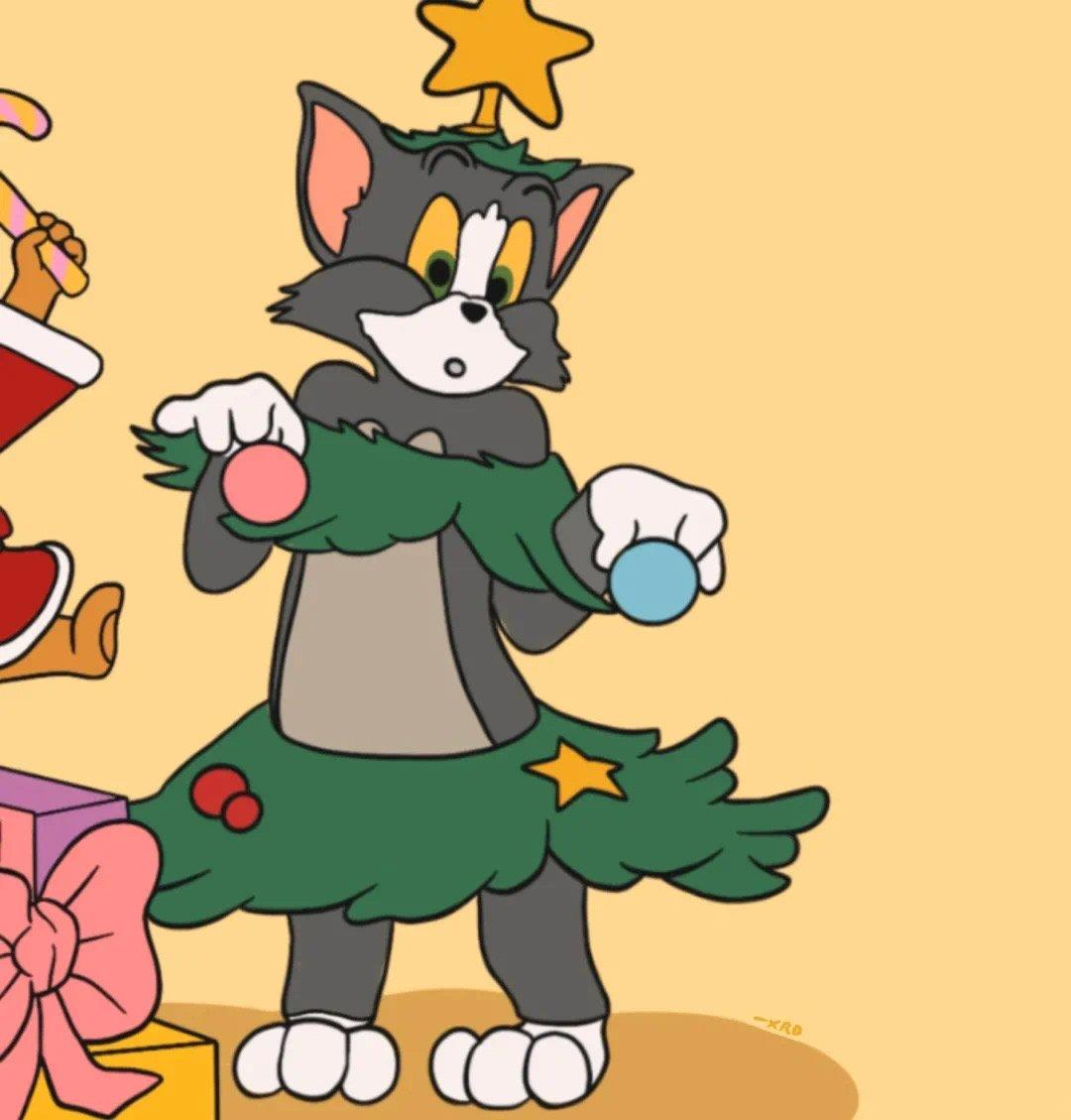猫和老鼠圣诞节头像 最新猫和老鼠情侣头像