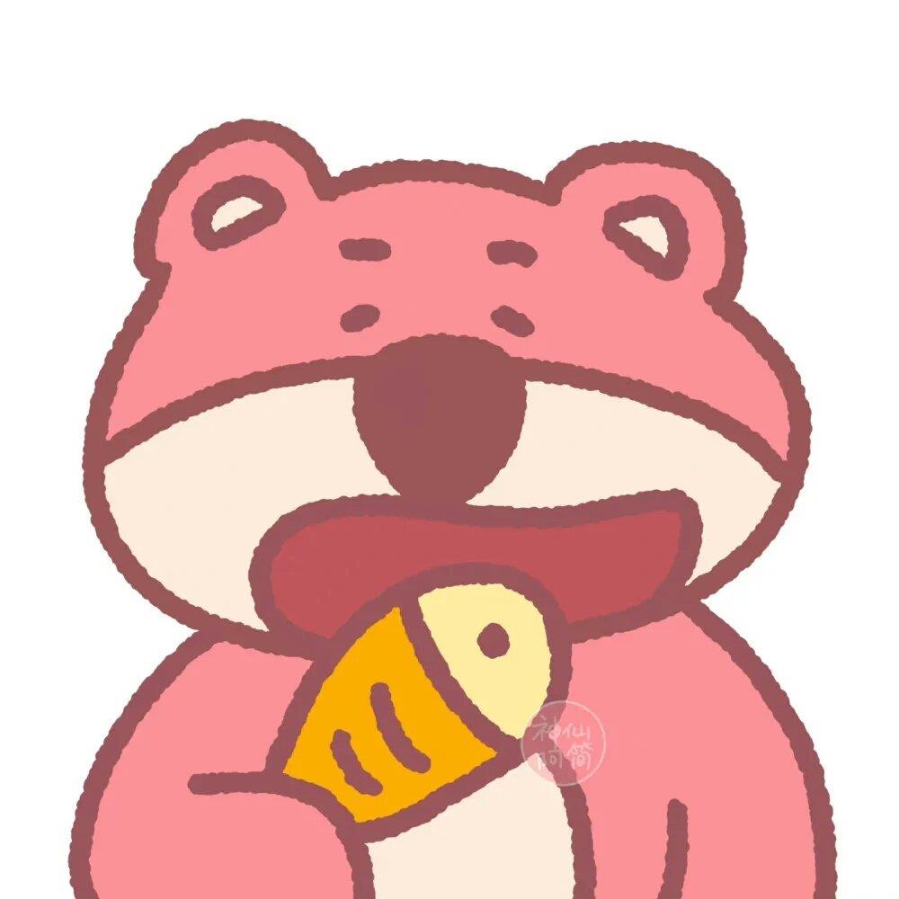 可爱草莓熊卡通头像 草莓熊头像手绘图片