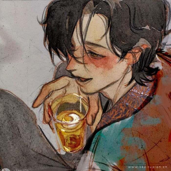 古风手绘养眼情侣头像图片