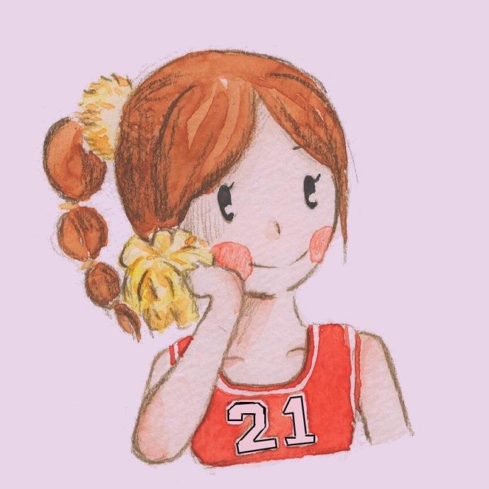 可爱的托腮女孩卡通手绘头像