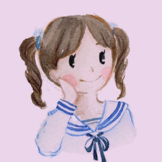 可爱的托腮女孩卡通手绘头像