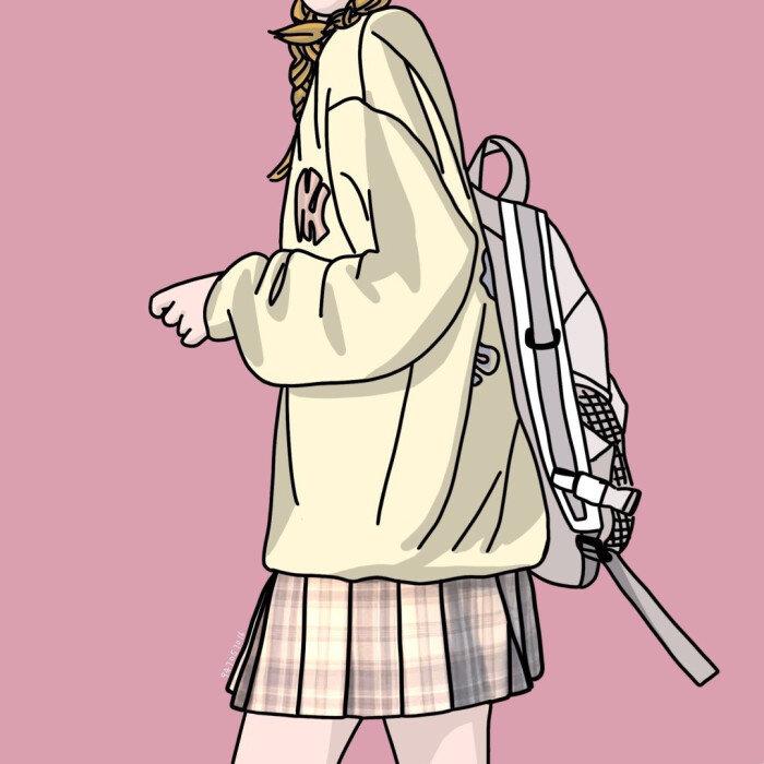 女生JK系列卡通头像丨一生很短暂，遇到喜欢的人要认真喜欢