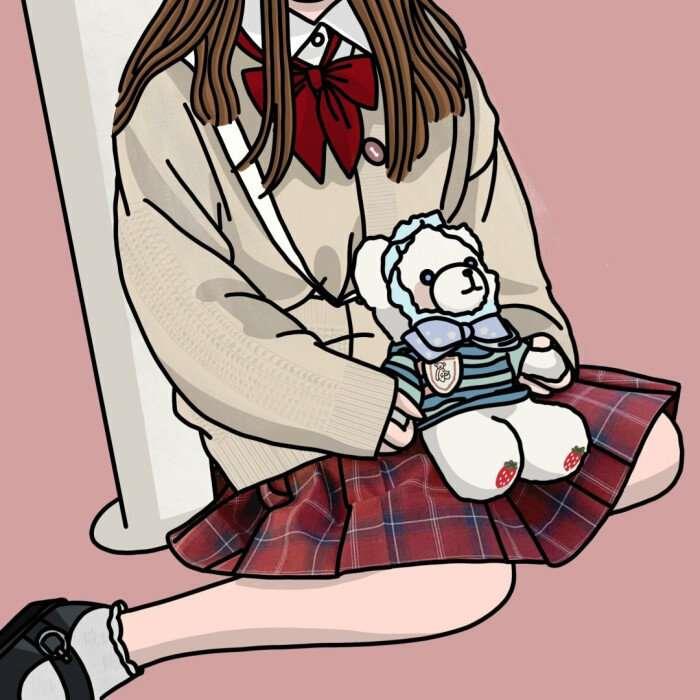 女生JK系列卡通头像丨一生很短暂，遇到喜欢的人要认真喜欢