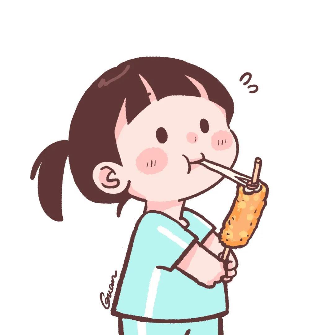 吃一样东西的卡通情侣头像图片好可爱