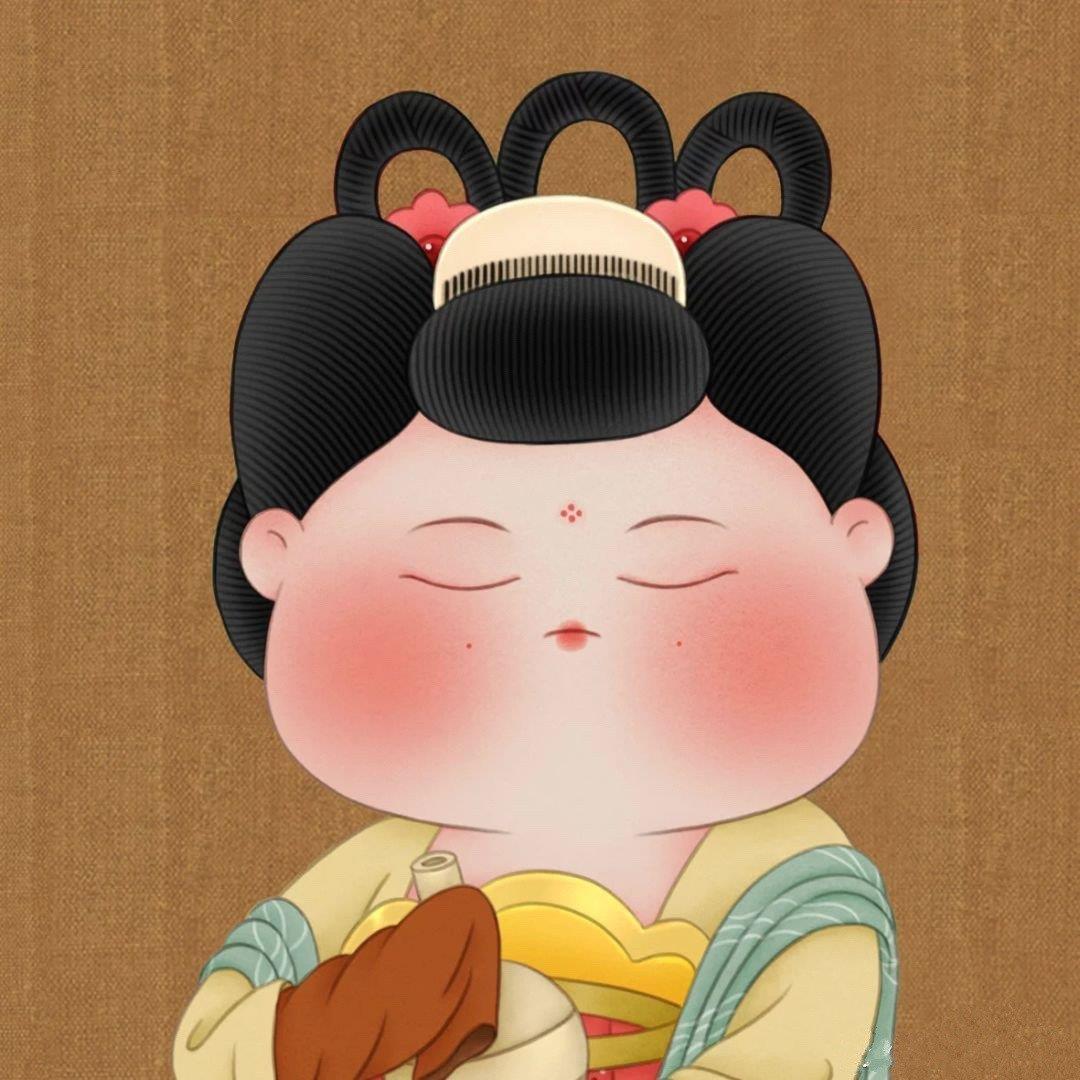 胖胖的超可爱Q版唐朝仕女头像图片