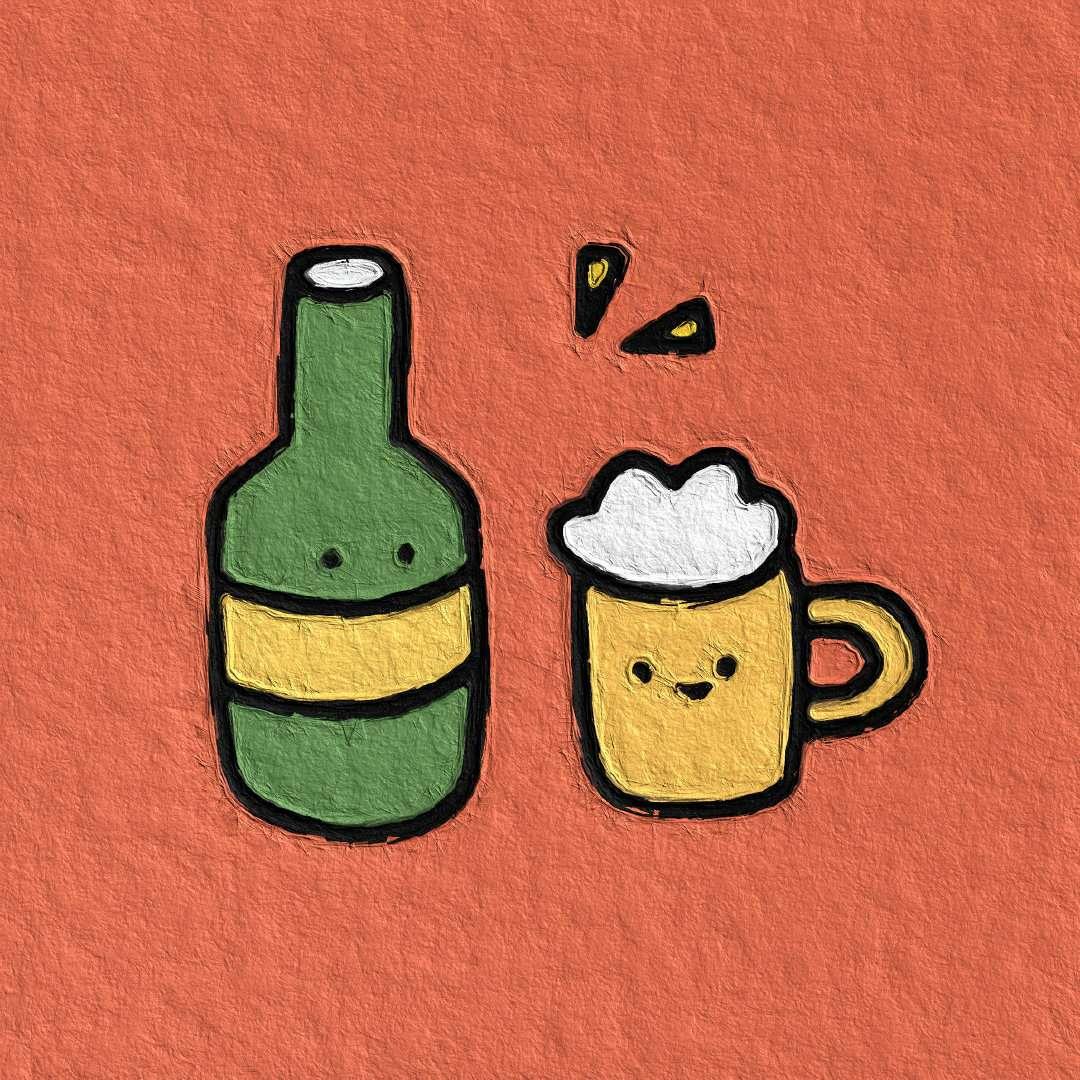 可爱简约油画风简笔画头像图片