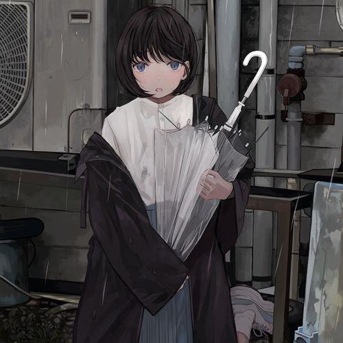 微丧手绘风女头像图片丨唯有父母与前途不可辜负