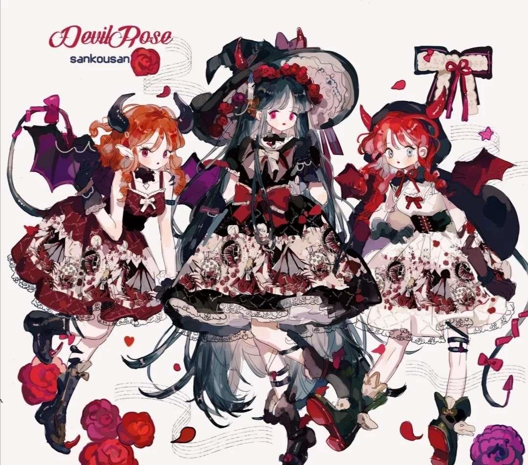 手绘三人闺蜜头像丨赞美世间一切廉价与可得