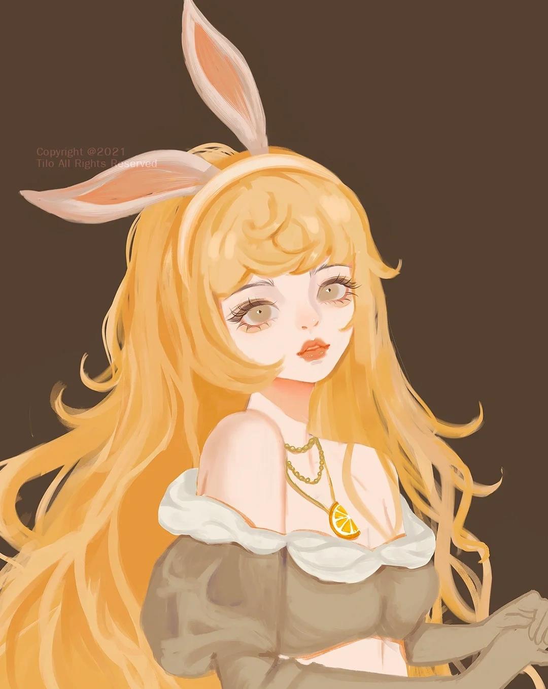 好看的手绘女生唯美迷人微信背景高清头像图片