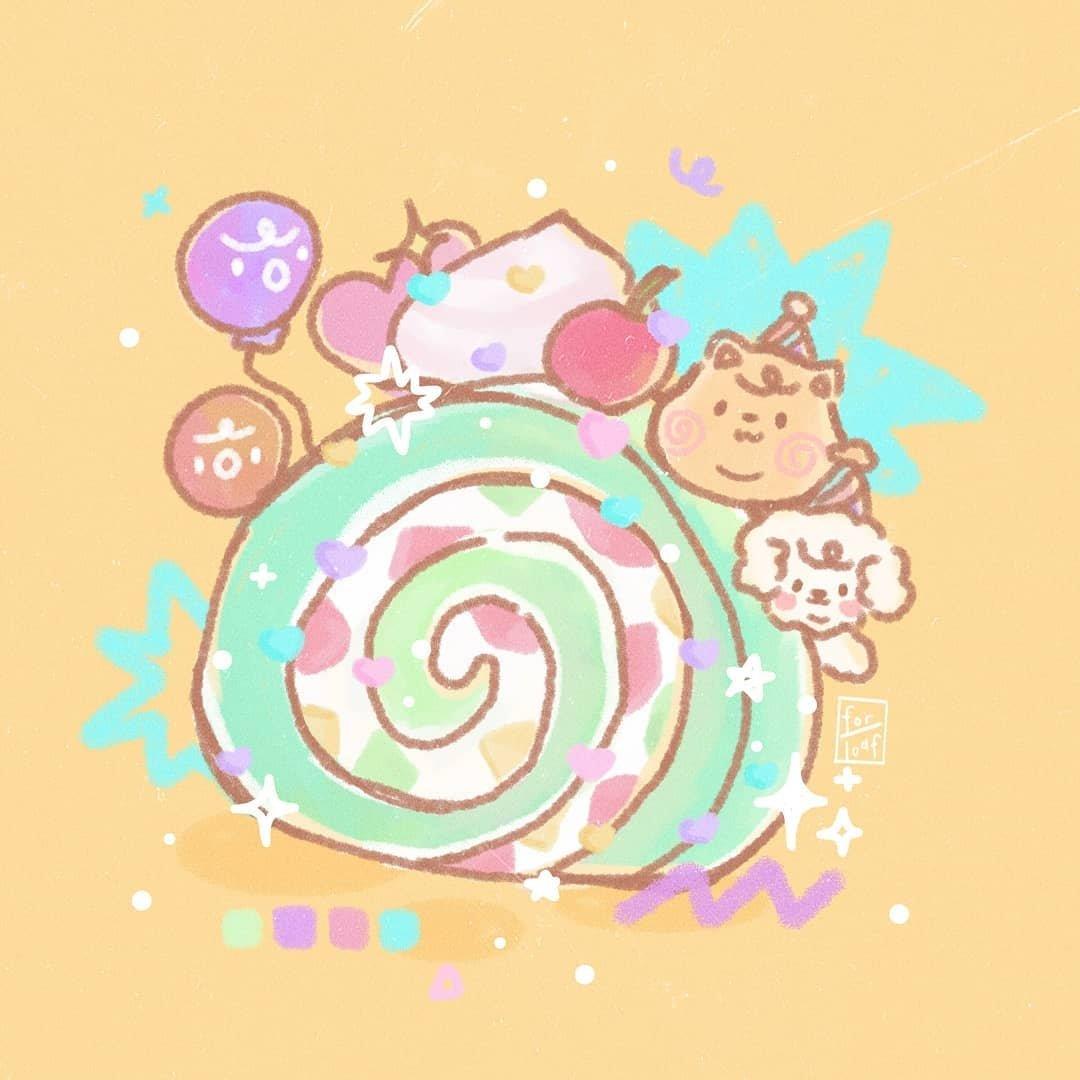 可爱卡通头像图片|宠物小精灵和美食的梦幻联动涂鸦