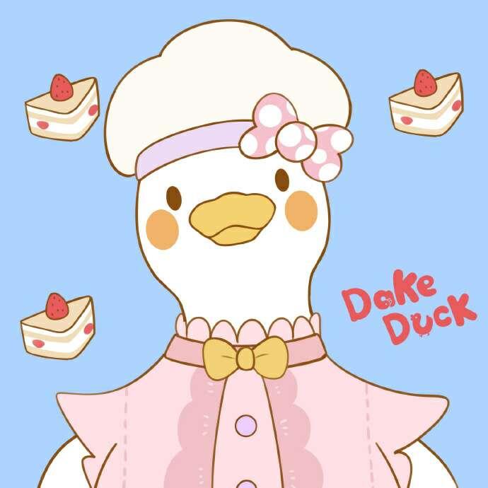 简约手绘小白鸭卡通动画可爱微信高清头像图片