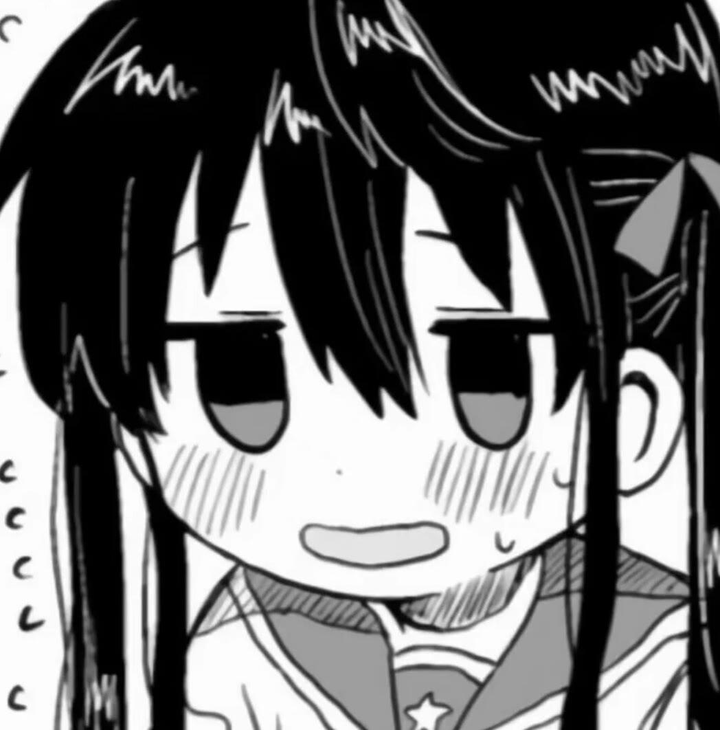 表情丰富的黑白漫画女生小众头像图片