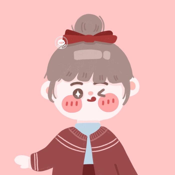 一组卡通女孩圆脸超可爱的手绘头像图片