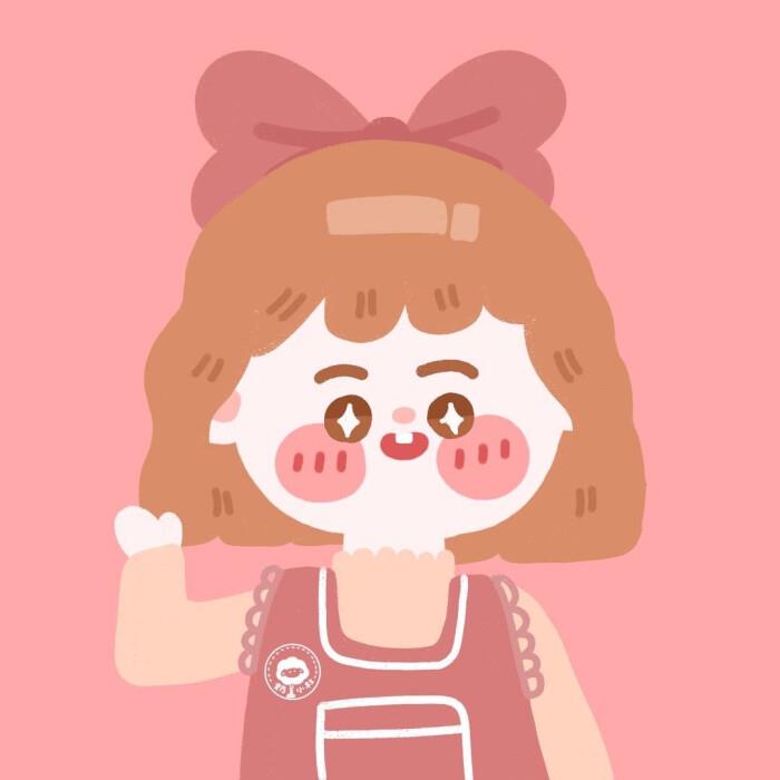 一组卡通女孩圆脸超可爱的手绘头像图片