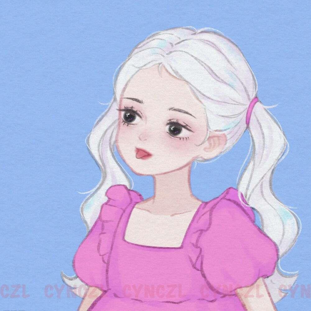 好看的小猪佩奇粉发色动漫男女头像图片