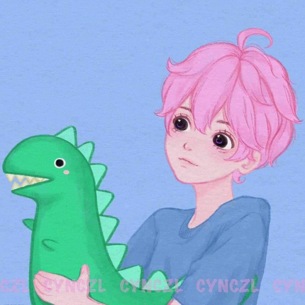 好看的小猪佩奇粉发色动漫男女头像图片