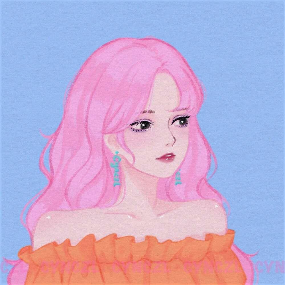 好看的小猪佩奇粉发色动漫男女头像图片