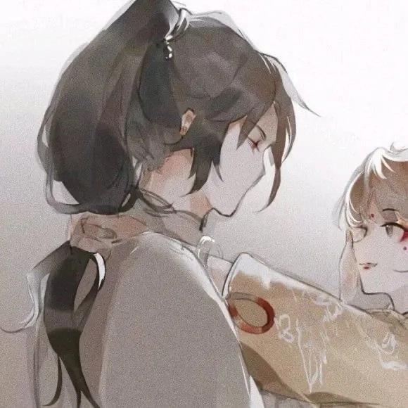 古风动漫情侣一人一半手绘唯美qq头像图片