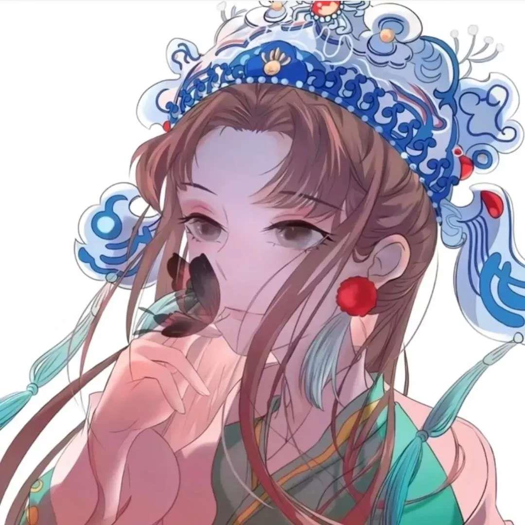 古风动漫情侣一人一半手绘唯美qq头像图片