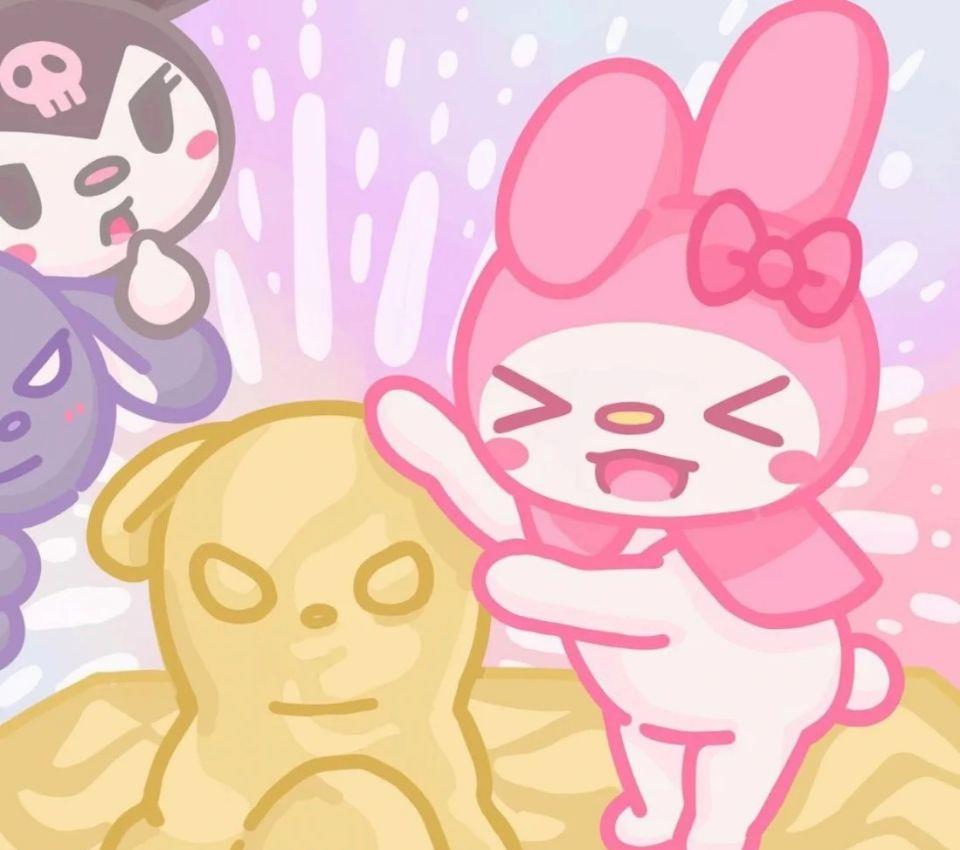 美乐蒂库洛米可爱粉嫩背景图壁纸头像图片