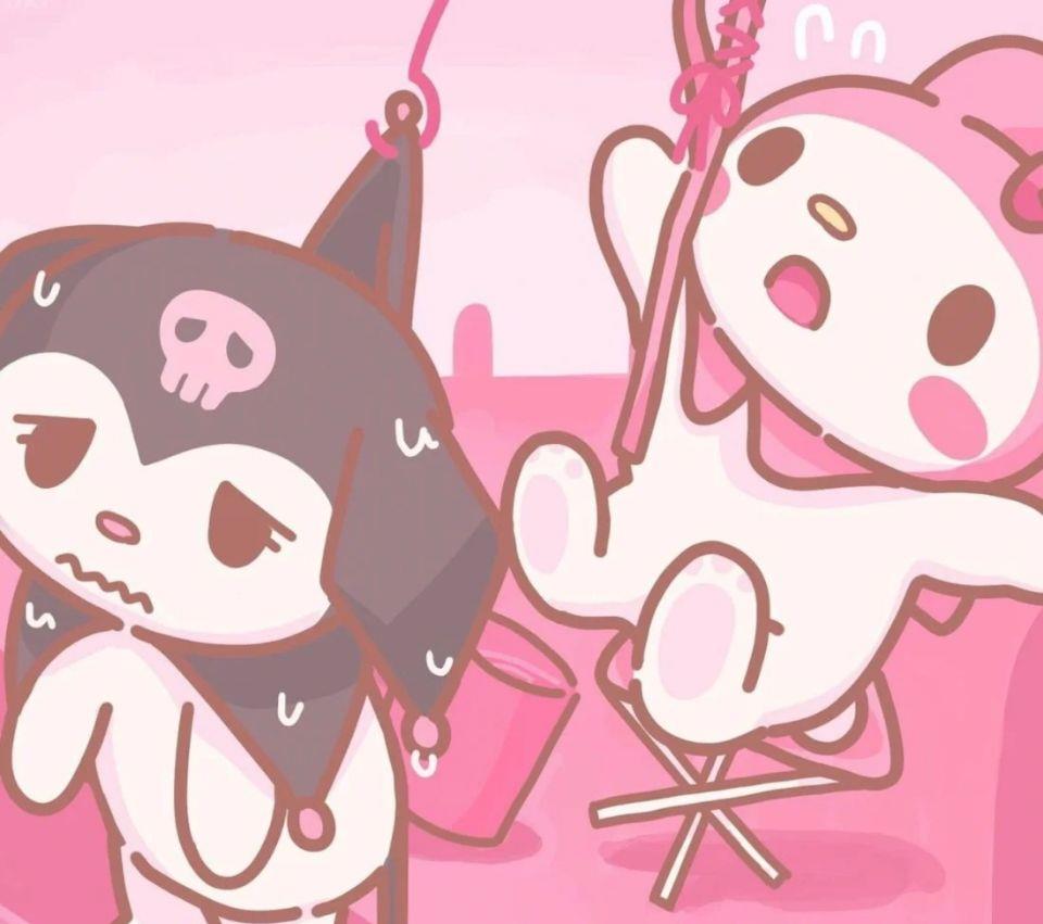 美乐蒂库洛米可爱粉嫩背景图壁纸头像图片