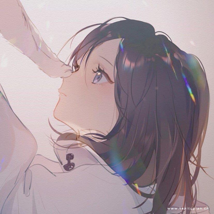 简约高级动漫二次元手绘情侣微信经典头像图片