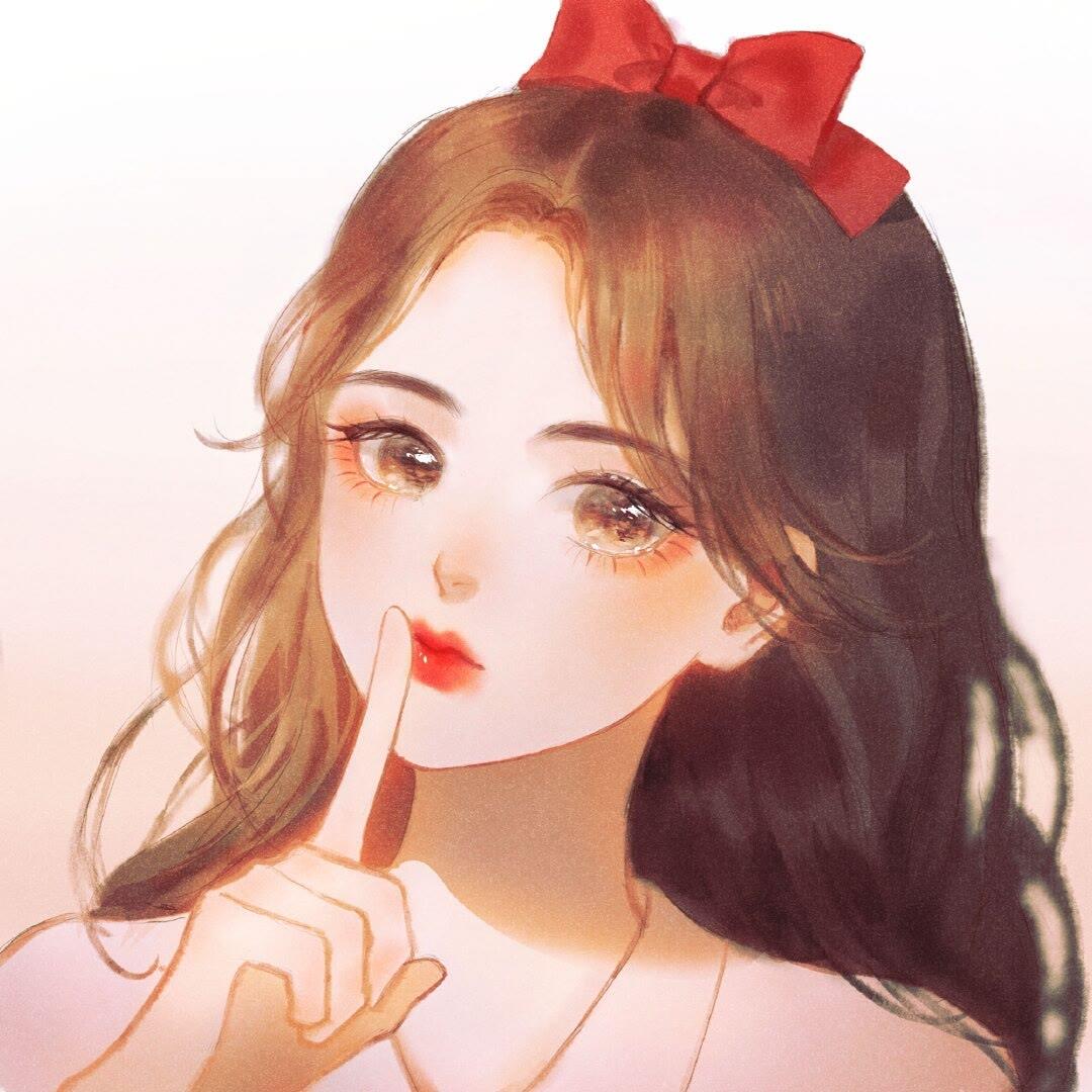 眼里的光比星星耀眼|星光下的美女手绘头像图片