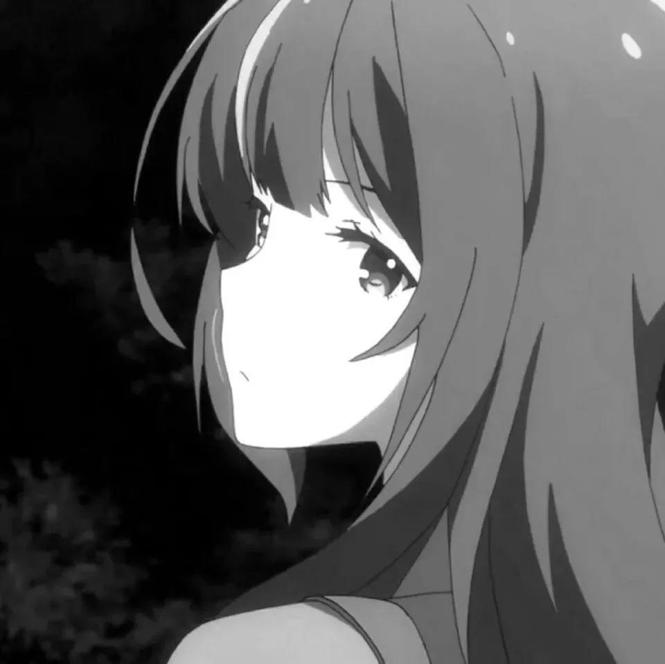 微丧伤感动漫黑白二次元女生qq高清头像图片