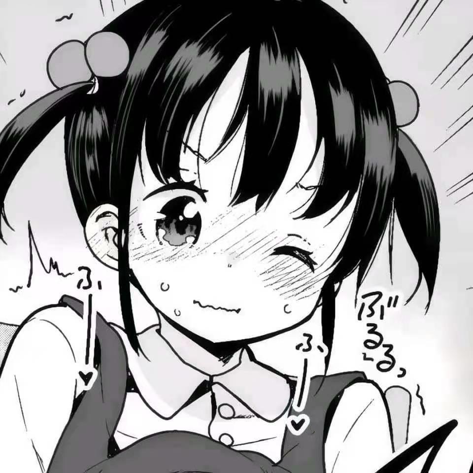 简单不易撞的黑白漫画风男女生头像图片