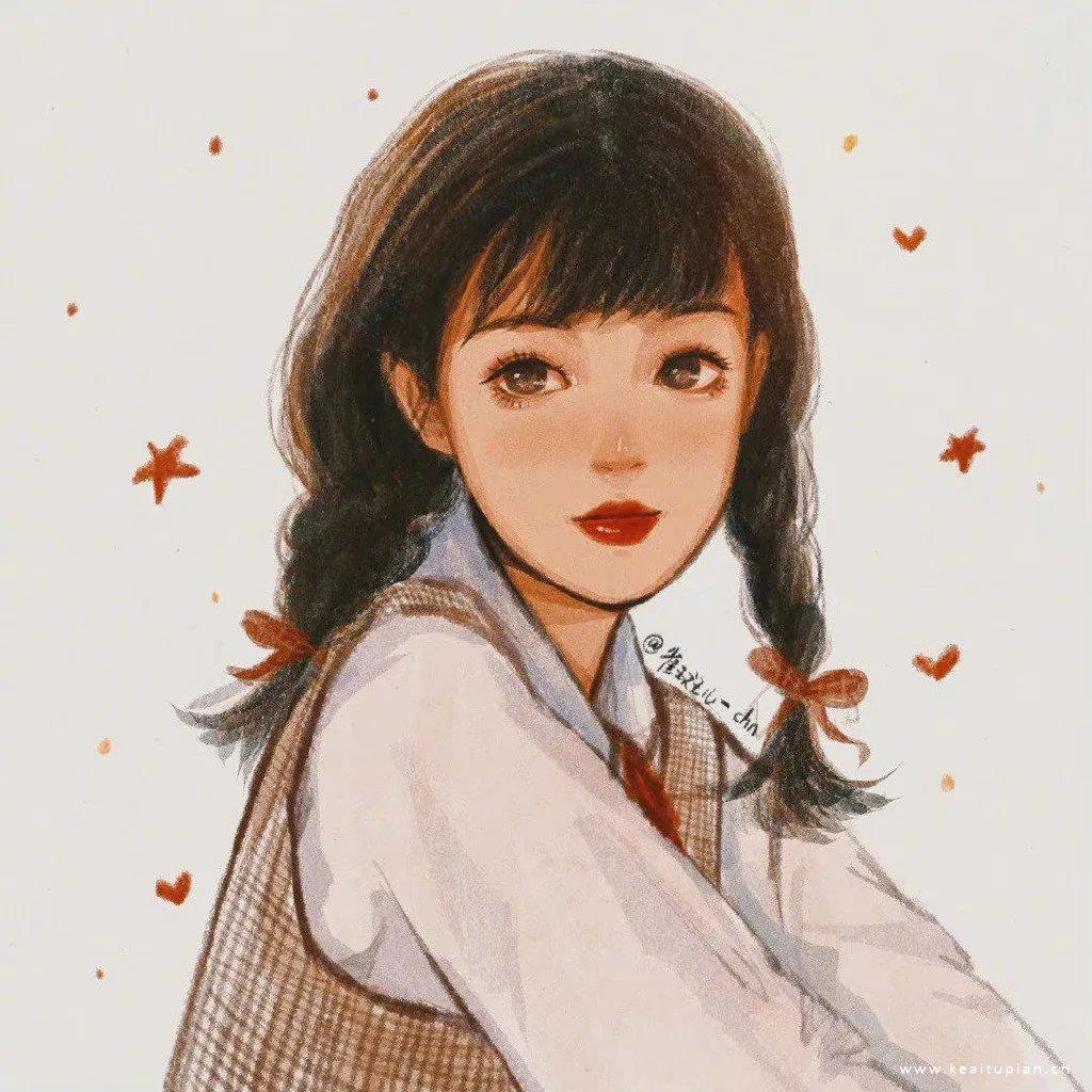 唯美卡通手绘女生头像图片大全