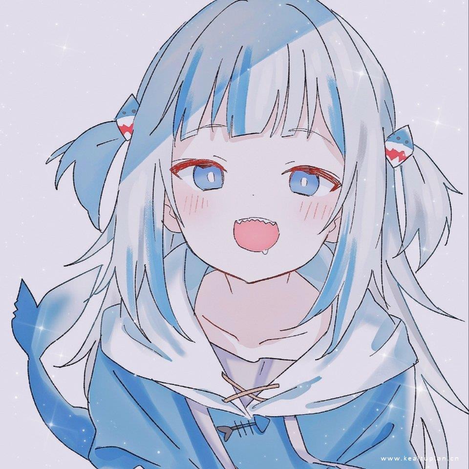 qq火爆的动漫蓝色系手绘头像图片 2021治愈二次元动漫女生高清头像