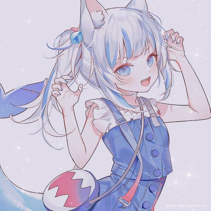 qq火爆的动漫蓝色系手绘头像图片 2021治愈二次元动漫女生高清头像