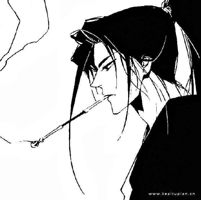 个性经典黑白动漫手绘人物高清头像图片