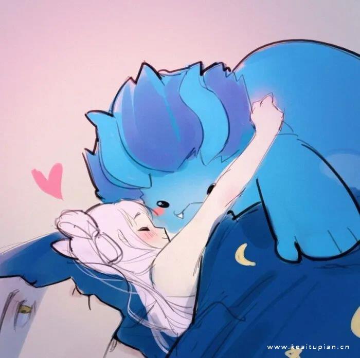 蓝色系情头|动漫情侣浪漫头像图片