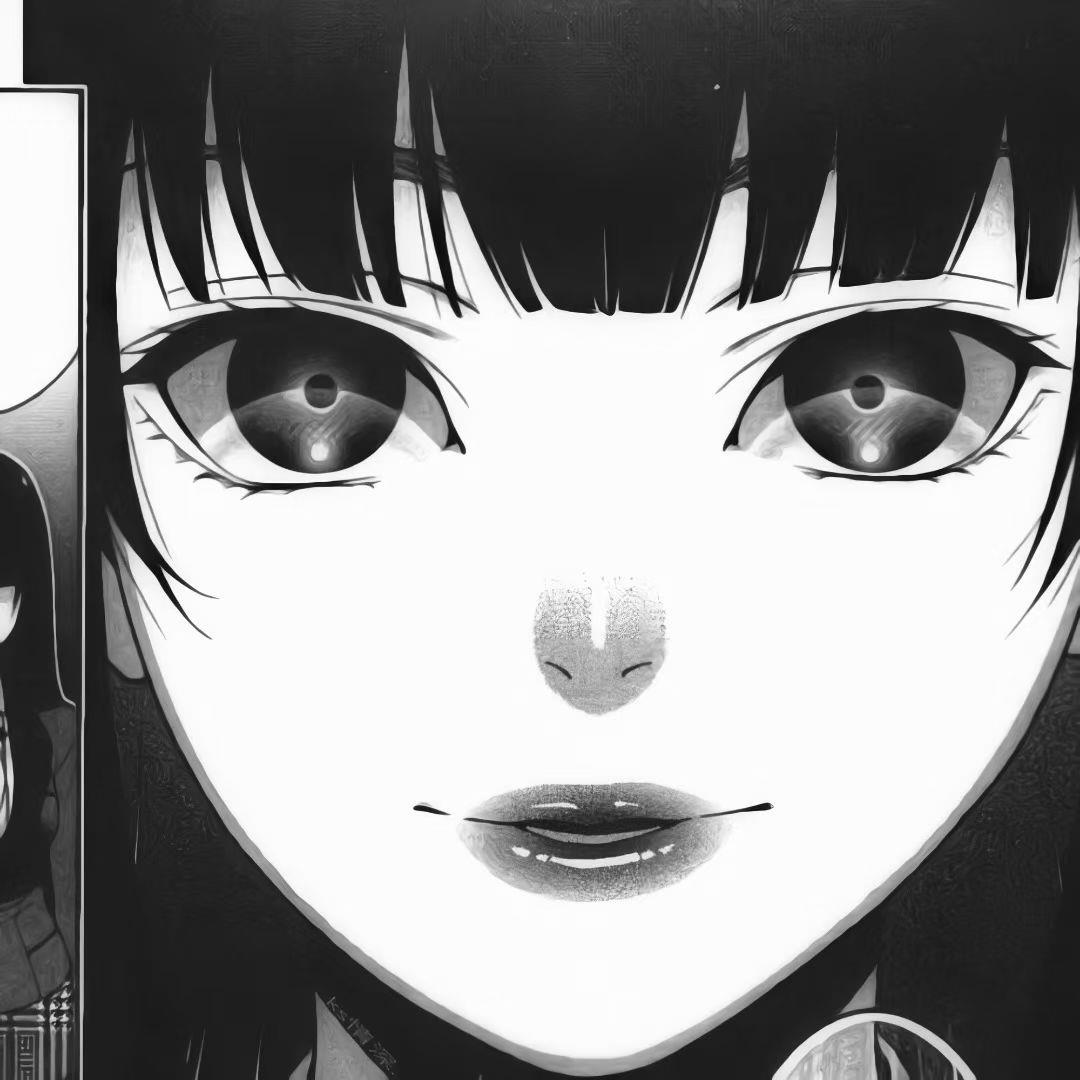 黑白经典动漫女头手绘qq高清头像图片