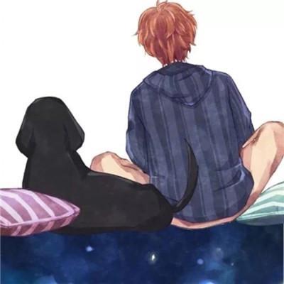 动漫一男一女温柔情侣头像图片