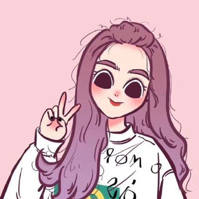 卡通手绘情头·简单的一对两张情侣头像图片