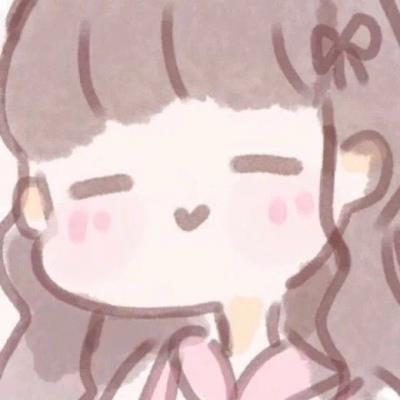 粉嫩可爱的卡通简笔画女生微信头像
