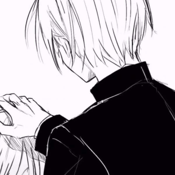 高质量的动漫情侣头像_优质漫画男女黑白头像图片