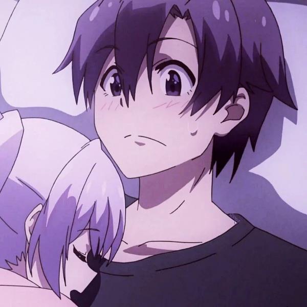 唯美粉嫩的动漫情侣qq头像图片