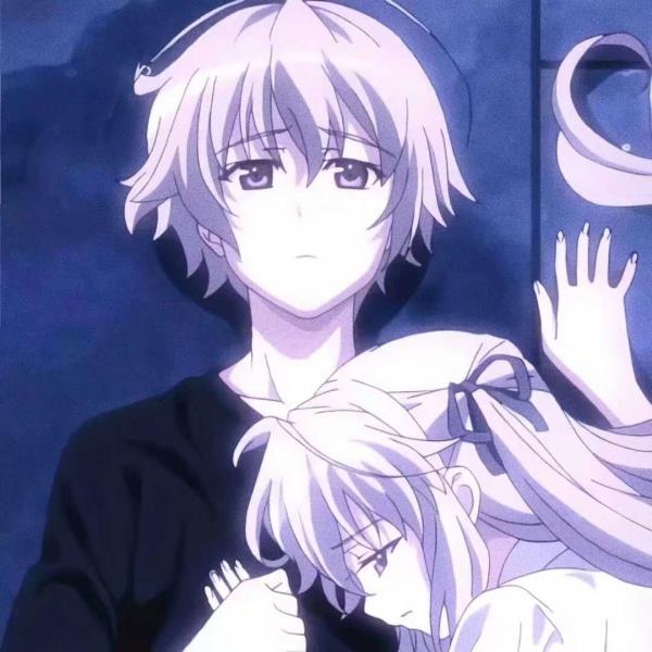 唯美粉嫩的动漫情侣qq头像图片