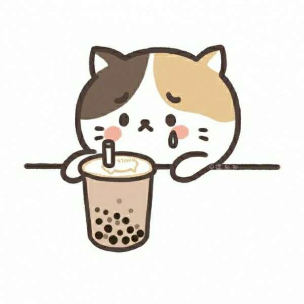 想吃美食想到哭的可爱卡通猫咪头像图片