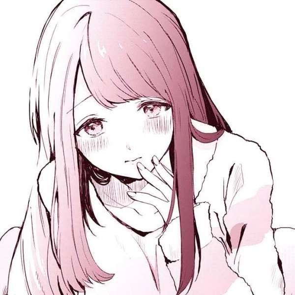 日系手绘粉色女生动漫qq头像图片