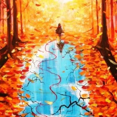 二次元动漫少女枫叶背景唯美头像图片大全
