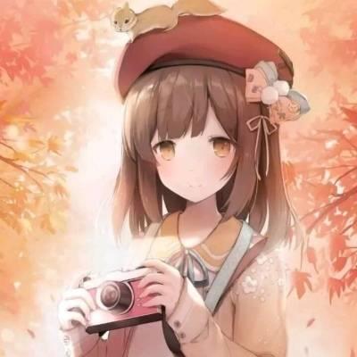 二次元动漫少女枫叶背景唯美头像图片大全