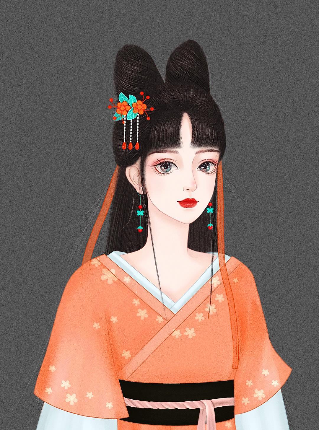 阿拂高清精致手绘古风女头像图片